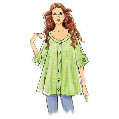 Střih Butterick 6056 propínací halenka, tunika