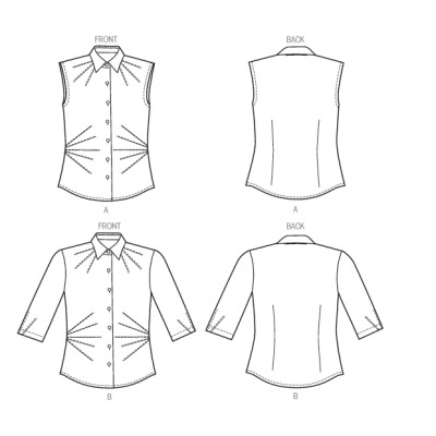 Střih Butterick 6026 košile, košile bez rukávů