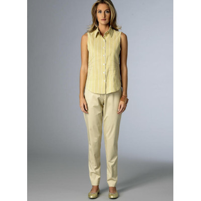 Střih Butterick 6026 košile, košile bez rukávů