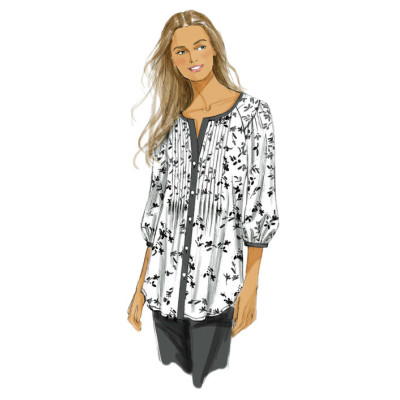 Střih Butterick 5861 volná halenka, propínací halenka