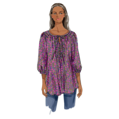 Střih Butterick 5861 volná halenka, propínací halenka