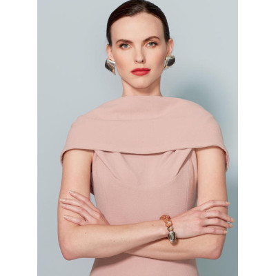 Střih Vogue 1531 pouzdrové šaty s variabilním límcem, Lialia by Julia Alarcon