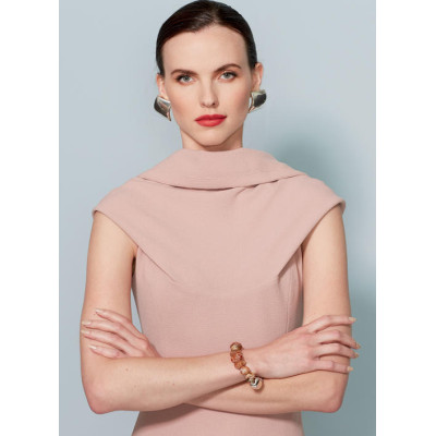 Střih Vogue 1531 pouzdrové šaty s variabilním límcem, Lialia by Julia Alarcon