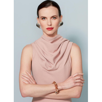 Střih Vogue 1531 pouzdrové šaty s variabilním límcem, Lialia by Julia Alarcon