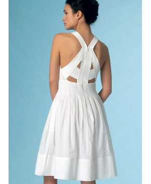 Střih Vogue 1446 šaty s průstřihy na zádech, Rebecca Taylor