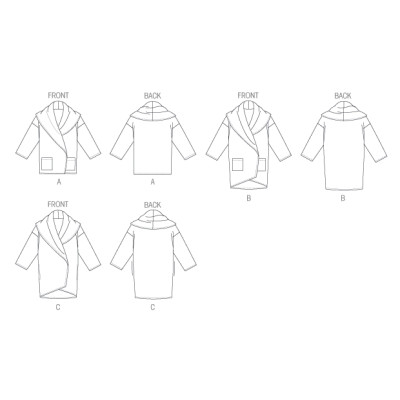Střih Vogue 8930 zavinovací kabát