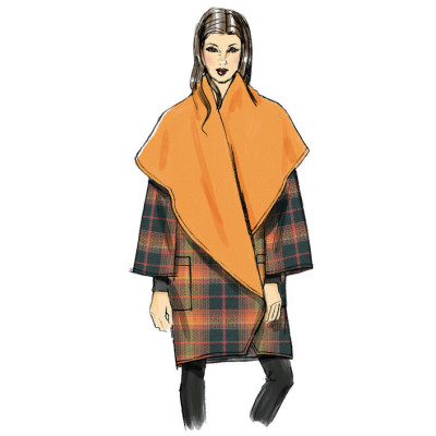 Střih Vogue 8930 zavinovací kabát