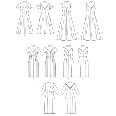 Střih Vogue 8997 šaty s kolovou sukní, pouzdrové šaty