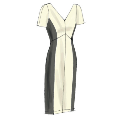 Střih Vogue 8997 šaty s kolovou sukní, pouzdrové šaty