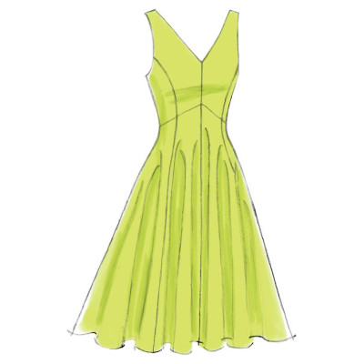 Střih Vogue 8997 šaty s kolovou sukní, pouzdrové šaty