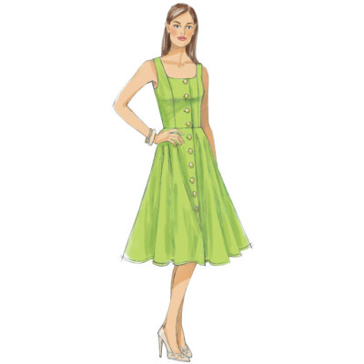 Střih Vogue 9182 propínací šaty