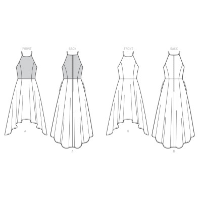 Střih Vogue 9252 šaty na ramínka