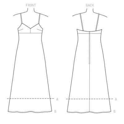 Střih Vogue 9278 empírové šaty na ramínka