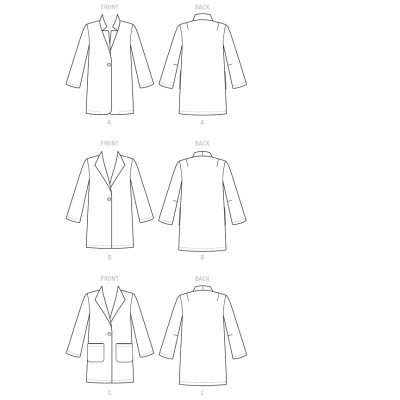 Střih Vogue 9133 kabát, dlouhé sako