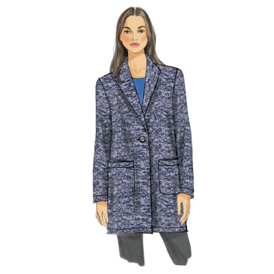 Střih Vogue 9133 kabát, dlouhé sako