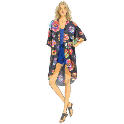 Střih Butterick 6176 kimono, kardigan (6 variant)