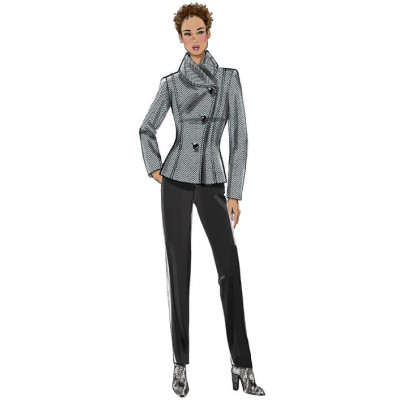 Střih Butterick 6497 áčkový kabát (4 varianty)