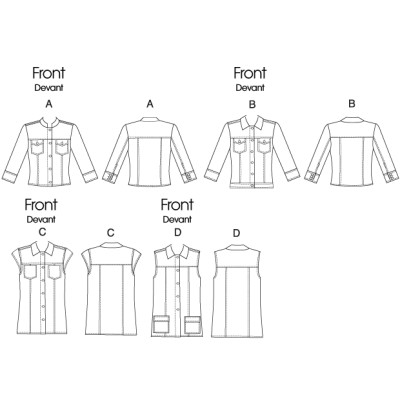 Střih Butterick 5616 džínová bunda, vesta