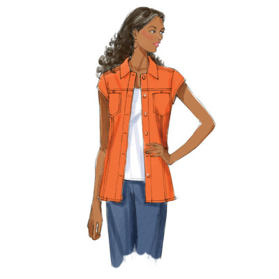 Střih Butterick 5616 džínová bunda, vesta
