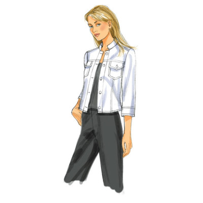 Střih Butterick 5616 džínová bunda, vesta