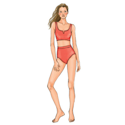 Střih Butterick 4526 jednodílné plavky, bikini, pareo