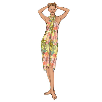 Střih Butterick 4526 jednodílné plavky, bikini, pareo