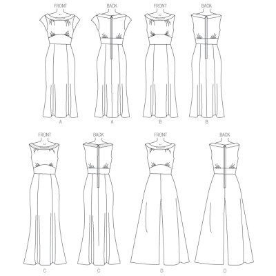 Střih Butterick 6130 šaty, kalhotové šaty, overal