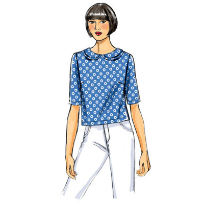 Střih Butterick 6175 krátké tričko, krajkové tričko, top