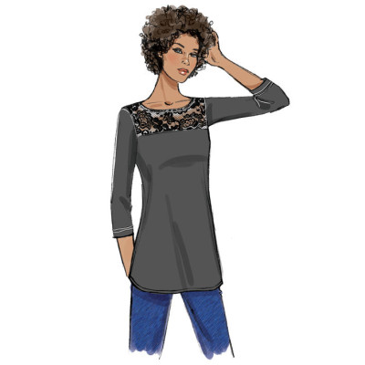 Střih Butterick 6418 tričko (4 varianty)