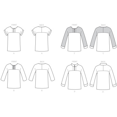 Střih Butterick 6416 tunika (4 varianty)