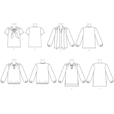 Střih Butterick 6378 halenka s vázačkou