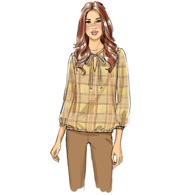 Střih Butterick 6378 halenka s vázačkou