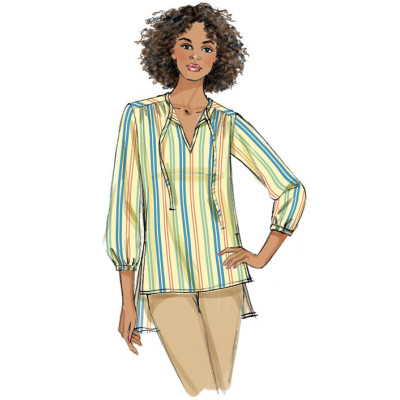 Střih Butterick 6378 halenka s vázačkou