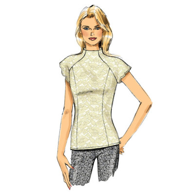 Střih Butterick 6134 halenka se stojáčkem (4 varianty)