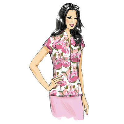 Střih Butterick 6134 halenka se stojáčkem (4 varianty)