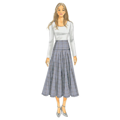 Střih Butterick 6249 kolová sukně, dlouhá sukně