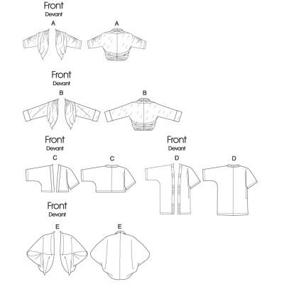 Střih Butterick 5529 bolerko, kardigan