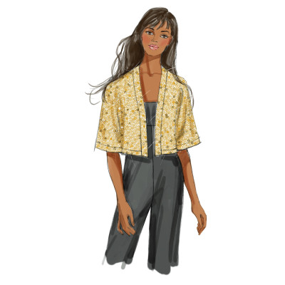 Střih Butterick 5529 bolerko, kardigan