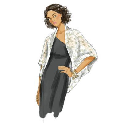 Střih Butterick 5529 bolerko, kardigan