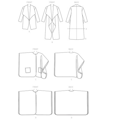 Střih Butterick 6250 kabát, přehoz