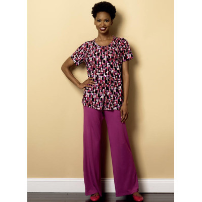 Střih Butterick 6262 tričko, kalhoty s gumou v pase, domácí oblečení, pyžamo