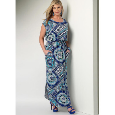 Střih Butterick 6210 tričkové šaty se stahováním v pase