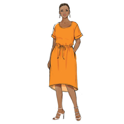 Střih Butterick 6210 tričkové šaty se stahováním v pase