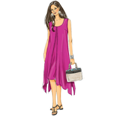 Střih Butterick 5655 šaty, tunika, kalhoty s gumou v pase