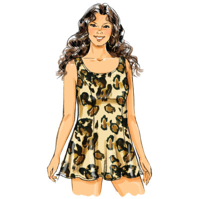 Střih Butterick 5795 jednodílné plavky, tankini, plavkový top a kalhotky