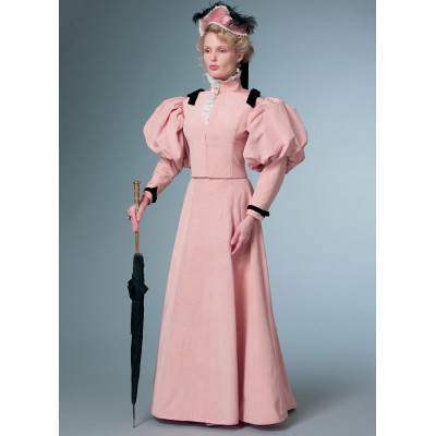 Střih Butterick 6537 šaty, konec 19. století