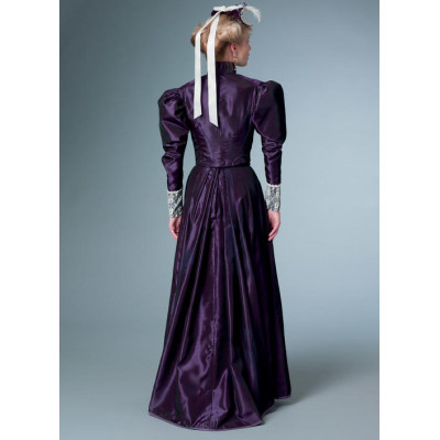 Střih Butterick 6537 šaty, konec 19. století
