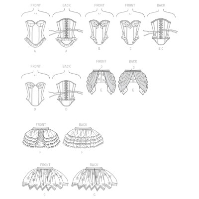 Střih Butterick 6338 šněrovací korzety