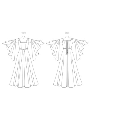 Střih Butterick 4571 šaty, středověk