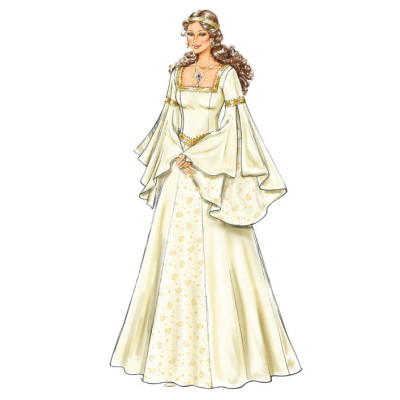 Střih Butterick 4571 šaty, středověk
